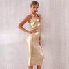 Bandage Sets Dress 2 Two Pieces Set Top Gold Party Dresses