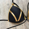 2023 New Arrival Nylon Triangle Bronzing Patchwork Bikini Lady Sexy Swimwear Swimsuit Export Bikini 8 Colors