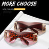 2024 New Oversized Rimless Sunglasses Women Fashion One-Piece Shield Sun Glasses For Female Streetwear Y2k Sunglass Ladies UV400