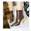 BIGTREE shoes Autumn Winter Boots Metal Pointed tip Women Boots Fashion Leather Boots High Heels Stilettos New Women Ankle Boots