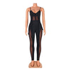 European and American Women's Clothing See-through Sexy Suspender Mesh Jumpsuit