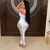 European and American Women's Clothing See-through Sexy Suspender Mesh Jumpsuit