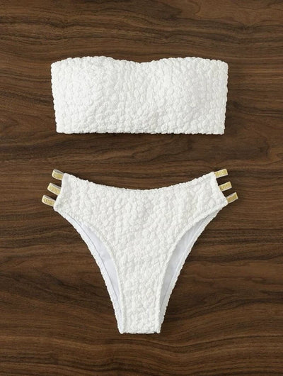 Open Back Sexy Tube Top Ribbon Swimsuit Beauty Back Separates Swimsuit Bar Sexy Female Bikini Sexy Bikini