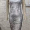 Europe and America Cross Border Model Sexy Low-Cut Buttock Cinched Sleeveless Bronzing Bandage One-Piece Dress Fashion Hot Party Packaging