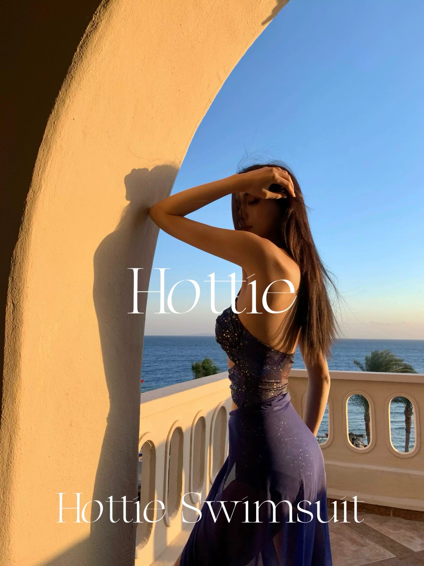 [Neptune] High-Grade Hollow-out Sexy One-Piece Swimsuit Two-piece Set Vacation Bikini Beach Hot Spring Swimsuit