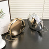 2024 New Arrival Golden Acrylic Shiny Metallic Goose Egg Box Glossy Shell Banquet Glossy Dumpling Hand Holding