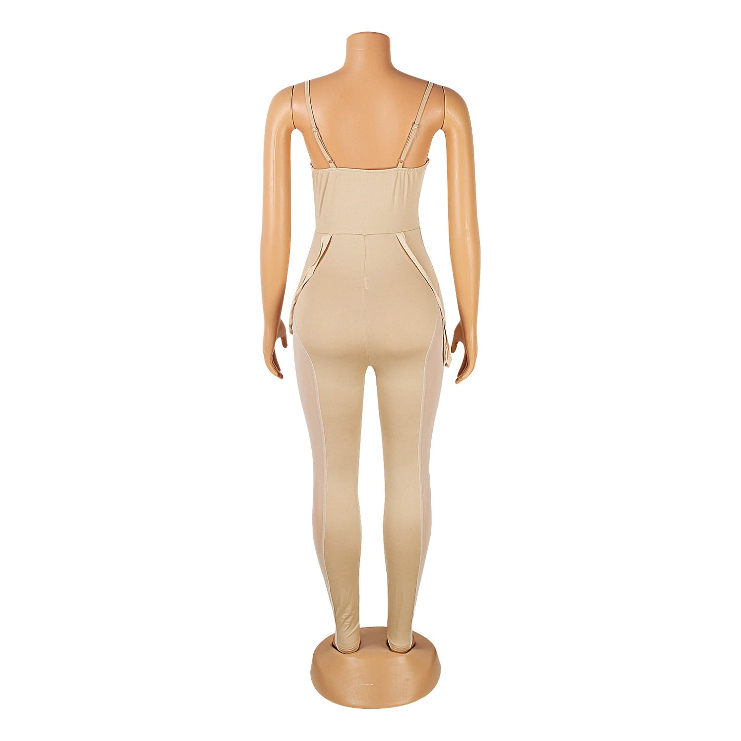 European and American Women's Clothing See-through Sexy Suspender Mesh Jumpsuit