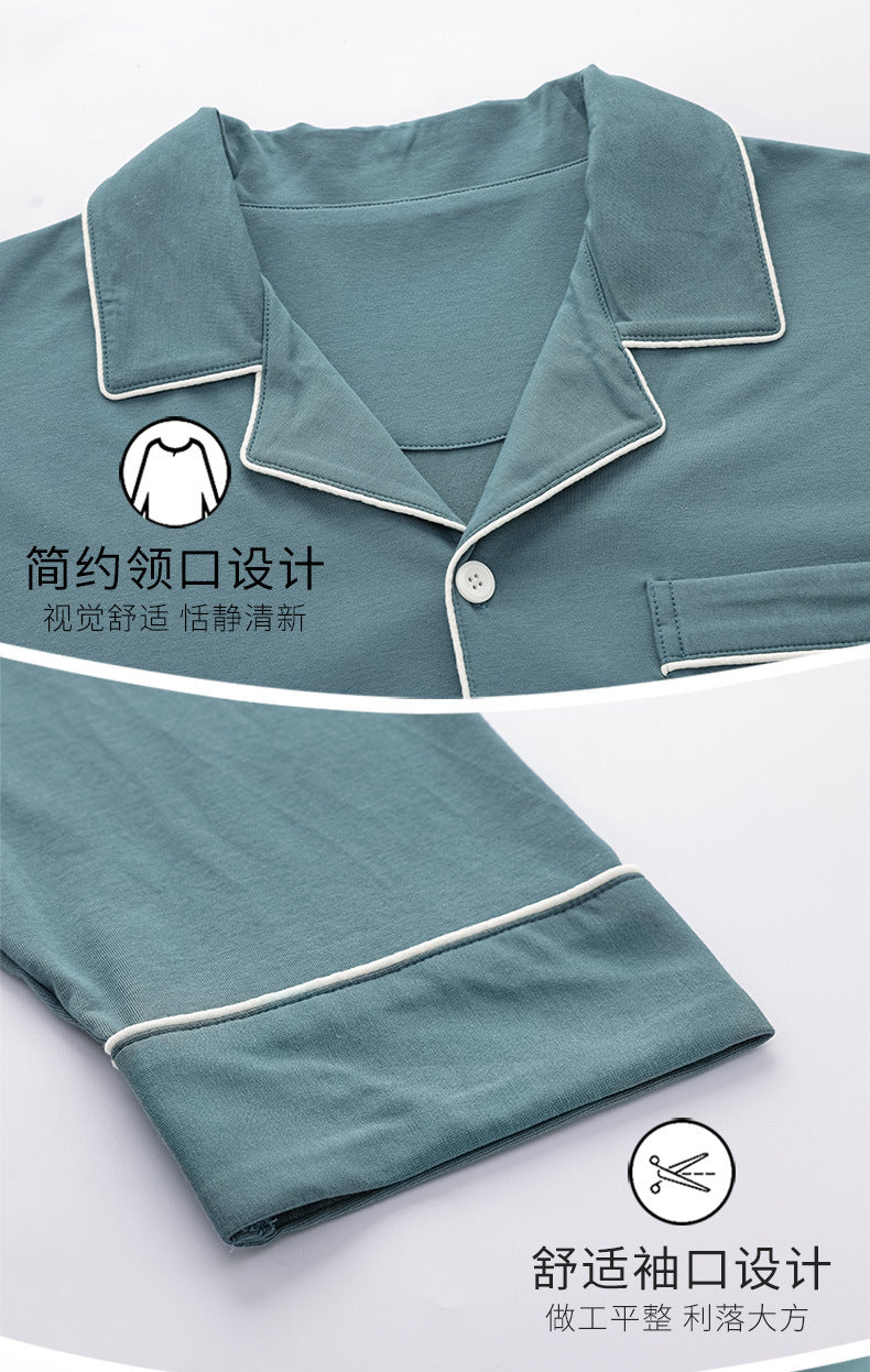 Autumn Pajamas Sets Men Long Sleeve Modal Cotton Thin Teenage Boys' Large Size Spring Outwear Home Cloth Suit Sleepwear Male