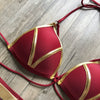 2023 New Arrival Nylon Triangle Bronzing Patchwork Bikini Lady Sexy Swimwear Swimsuit Export Bikini 8 Colors