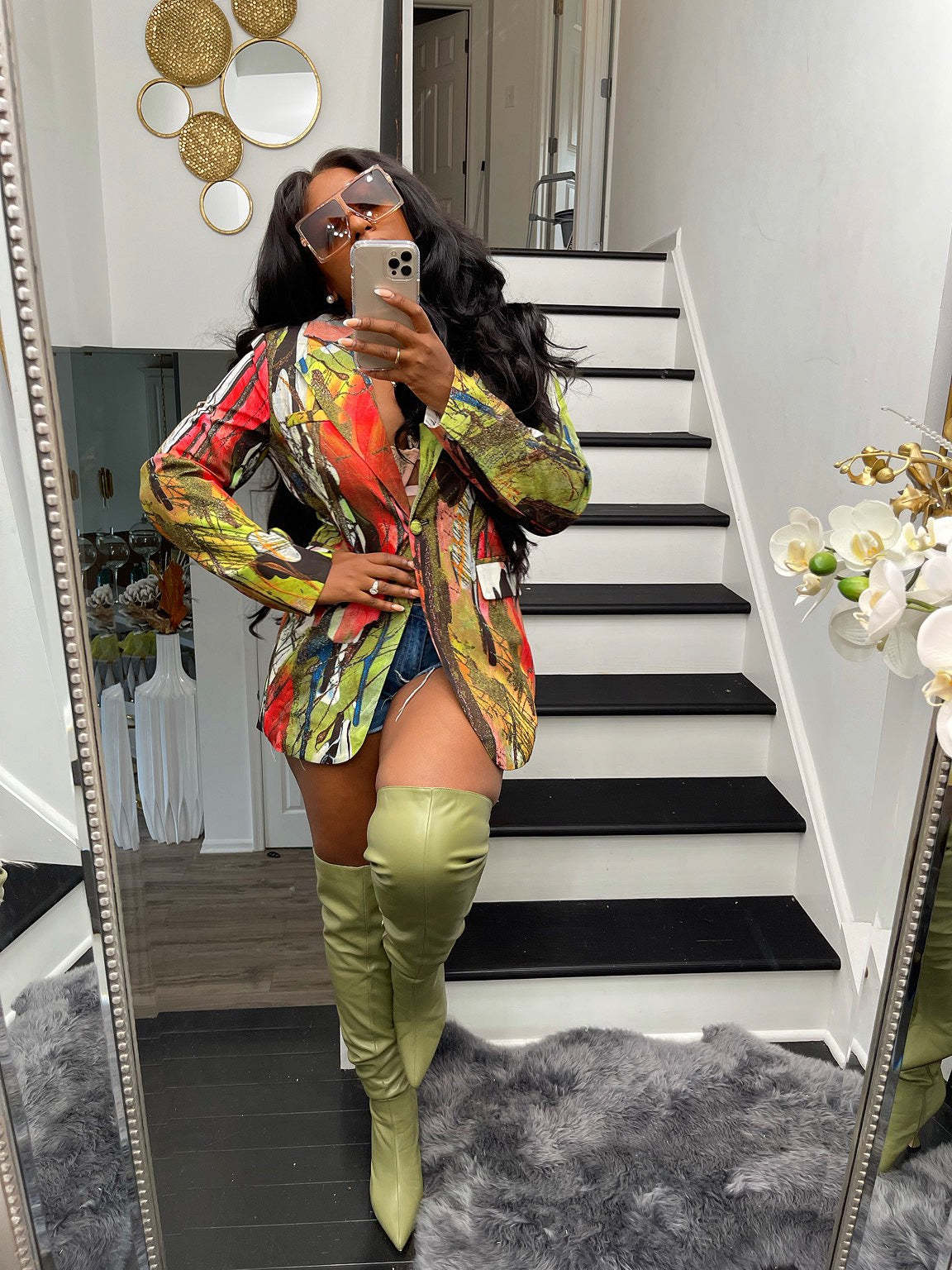 Women's Casual Blazer Printed Top Jacket European And American Hot-Selling Street Trend Blazers Fashionable Women's Jacket