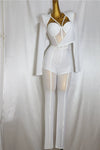 Women's Fashion Elegant Slim Fit Bodysuit Chest Wrap