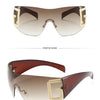 2024 New Oversized Rimless Sunglasses Women Fashion One-Piece Shield Sun Glasses For Female Streetwear Y2k Sunglass Ladies UV400