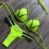 Hot Spring Sexy Bikini Lace-up Cutout Sexy Bronzing Bikini Hard Bag Hollow out Separates Swimsuit Bikini
