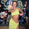 Women Backless Split Club Party Hollow Cut Out Birthday Dres