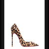 White Leopard Print Suede Dress Sexy Shoes
