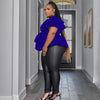 Plus Size Party Top Women Big SizeV Neck Wedding Evening Red