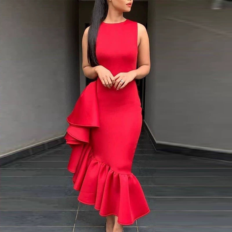 2021 African WOMEN'S Elegant Office OL Dress Female Clothes
