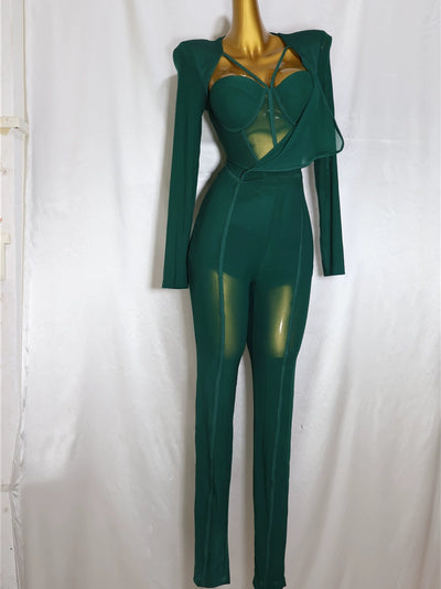 Women's Fashion Elegant Slim Fit Bodysuit Chest Wrap