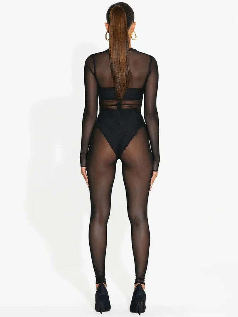 Jumpsuits2023 New Women's Trousers Sexy Elegant Evening Dress Elegant Slim Hollow-out Camisole Jumpsuit