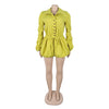 CM.YAYA Vintge Women's Blouse Style Ruched Up Long Sleeve Romper Playsuit 2025 Summer Streetwear Basic Overall Outfits Jumpsuits