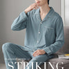 Autumn Pajamas Sets Men Long Sleeve Modal Cotton Thin Teenage Boys' Large Size Spring Outwear Home Cloth Suit Sleepwear Male