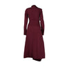 CM.YAYA Vintage Women Long Sleeve High Side Split Ruched Up Wrap Lapel Collar White Maxi Long Dress Fashion Street Dresses