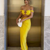 Fashion Pure Desire Style 2024 Spring and Summer New Sexy Pure Color Sling Bandeau Slim-Fit Fold Split Skirt Suit