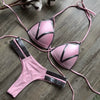 2023 New Arrival Nylon Triangle Bronzing Patchwork Bikini Lady Sexy Swimwear Swimsuit Export Bikini 8 Colors