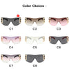 2024 New Oversized Rimless Sunglasses Women Fashion One-Piece Shield Sun Glasses For Female Streetwear Y2k Sunglass Ladies UV400