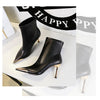 BIGTREE shoes Autumn Winter Boots Metal Pointed tip Women Boots Fashion Leather Boots High Heels Stilettos New Women Ankle Boots