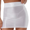 Multicolor Shiny Glossy Silky Miniskirt Sexy Transparent Highly-Elastic plus Size Skirt Bodycon Dress See-through Nightclub OL