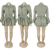 CM.YAYA Vintge Women's Blouse Style Ruched Up Long Sleeve Romper Playsuit 2025 Summer Streetwear Basic Overall Outfits Jumpsuits
