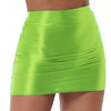 Multicolor Shiny Glossy Silky Miniskirt Sexy Transparent Highly-Elastic plus Size Skirt Bodycon Dress See-through Nightclub OL