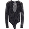 Fashion Wind Big Mesh Cut Out Travel One-Piece T-shirt