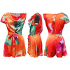 CM.YAYA Women Tie Dye Print Beach Sleeveless V-neck Sashes Sexy Party Club Playsuits Jumpsuit 2025 Summer One Piece Suit Rompers