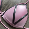 2023 New Arrival Nylon Triangle Bronzing Patchwork Bikini Lady Sexy Swimwear Swimsuit Export Bikini 8 Colors