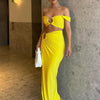 Fashion Pure Desire Style 2024 Spring and Summer New Sexy Pure Color Sling Bandeau Slim-Fit Fold Split Skirt Suit