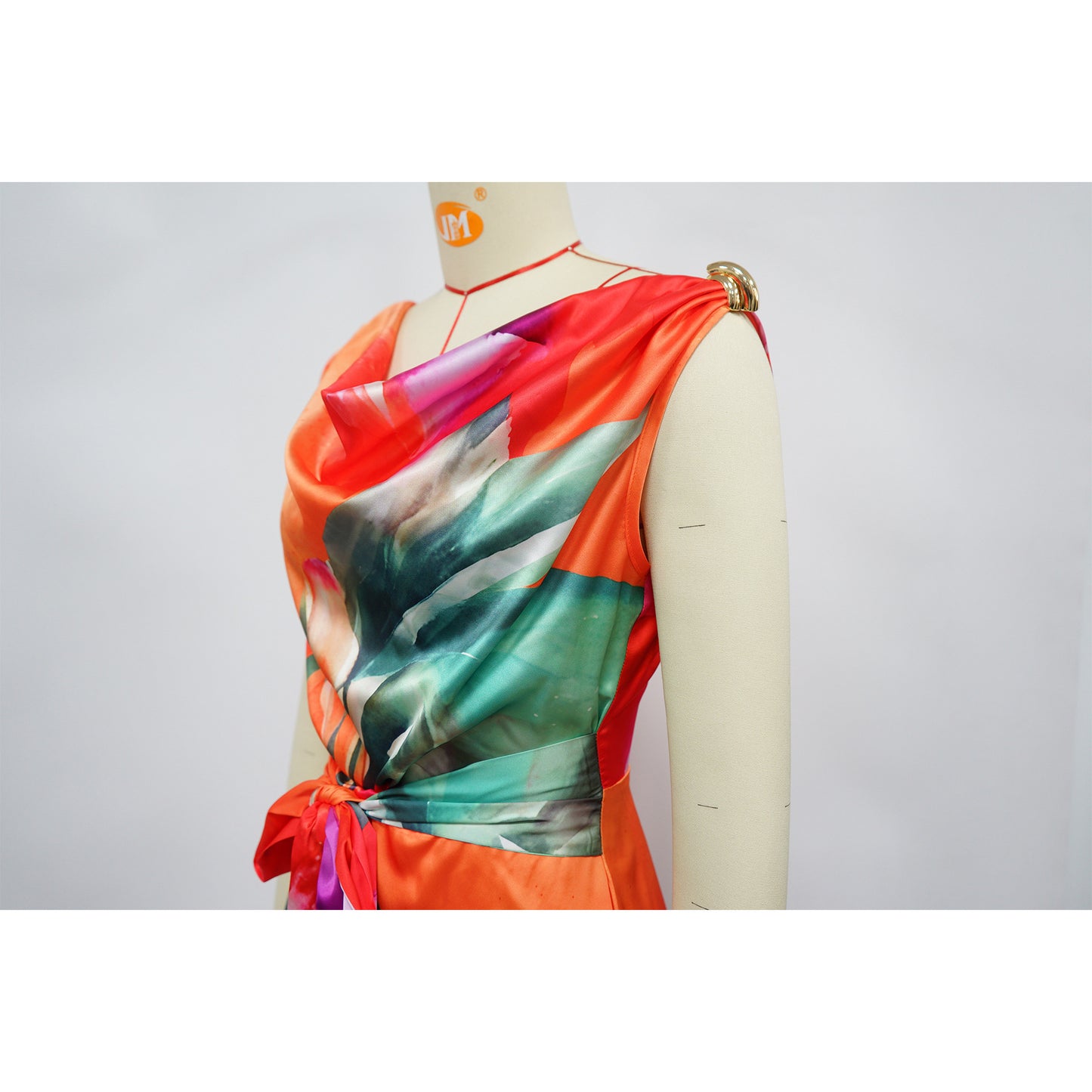 CM.YAYA Women Tie Dye Print Beach Sleeveless V-neck Sashes Sexy Party Club Playsuits Jumpsuit 2025 Summer One Piece Suit Rompers