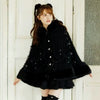 Japanese Liz Sweet Princess Faux Rabbit Fur Cape Coat Women Autumn Winter Fur Jacket Loose Clock Rhinestone Bow Hooded Coat