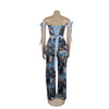 CM.YAYA Oil Painting Printed Women's Set Lace Up Back Crop Top and Pants Suit 2024 Fall Winter Two 2 Piece Sets Outfit Tracksuit