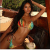 Weird Puss Hawaii Beach Vacation Style European and American Sexy Sexy Fashion Halter Bikini Suit Women