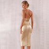 Bandage Sets Dress 2 Two Pieces Set Top Gold Party Dresses