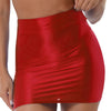 Multicolor Shiny Glossy Silky Miniskirt Sexy Transparent Highly-Elastic plus Size Skirt Bodycon Dress See-through Nightclub OL