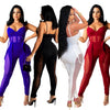 European and American Women's Clothing See-through Sexy Suspender Mesh Jumpsuit