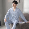 Autumn Pajamas Sets Men Long Sleeve Modal Cotton Thin Teenage Boys' Large Size Spring Outwear Home Cloth Suit Sleepwear Male