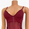 European and American Women's Clothing See-through Sexy Suspender Mesh Jumpsuit