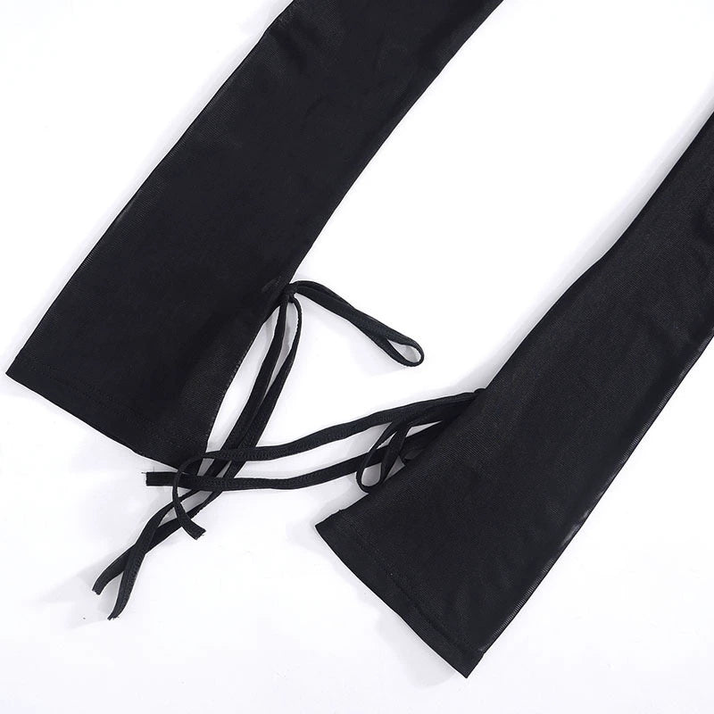 Transition Sexy Zone Black Sheer Mesh Sexy Temperament Split Long Dress Hot Spring Bikini Blouse Pure Desire Style
