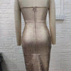 Europe and America Cross Border Model Sexy Low-Cut Buttock Cinched Sleeveless Bronzing Bandage One-Piece Dress Fashion Hot Party Packaging