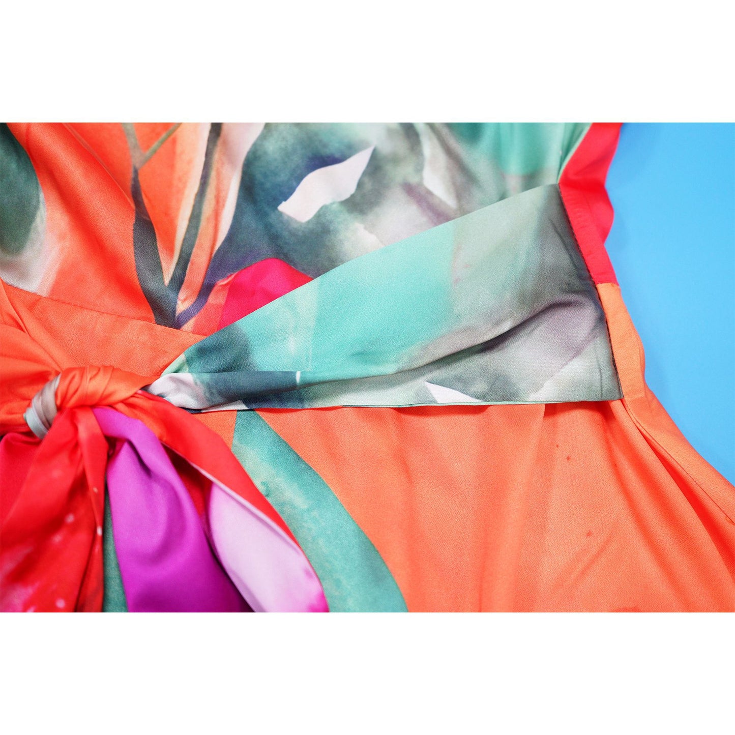 CM.YAYA Women Tie Dye Print Beach Sleeveless V-neck Sashes Sexy Party Club Playsuits Jumpsuit 2025 Summer One Piece Suit Rompers