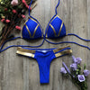 2023 New Arrival Nylon Triangle Bronzing Patchwork Bikini Lady Sexy Swimwear Swimsuit Export Bikini 8 Colors